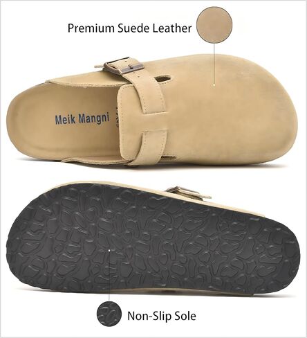 Womens Clogs Soft Leather Mules Cork Footbed Sandals Non-Slip Comfort Potato Shoes in Kuwait