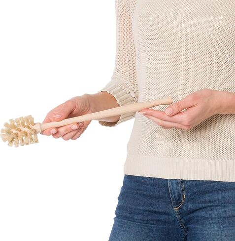 REDECKER Bottle Brush Cleaner - Horsehair and Beechwood Handle for Vases, Pitchers, Mugs, and Baby Bottles, 13-3/4 Inch, Dense Natural Bristles - Wooden Bottle Brush - Bottle Brush Wood Handle in Saudi Arabia