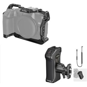 SmallRig Cage for Canon R8+Stepless Rotating Side Handle with Trigger REC & 2 Control Cables
