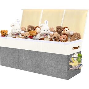 Large Toy Box Collapsible Toys Chest Storage with Lid, Sturdy Storage Organizer Bins Baskets for Kids, Boys, Girls, 38''x13.8''x16'' Toy Box Basket for Nursery, Bedroom Playroom, Living Room