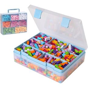 Douorgan Toy Storage Organizer for Lego Stackable Organizer Bins Portable Organizer Containers Storage Box Plastic Case for Bead Bracelet Making DIY Jewelry Nail Charms (Purple)