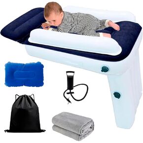 Inflatable Airplane Bed for Kids - Baby Seat for Plane with Pillow, Blanket, Pump, and Carry Bag - Airplane Inflatable Bed for Toddler, a Must-Have for Vacations