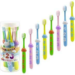 8 Pcs Kids Toothbrushes,Soft Bristles Toothbrushes for 2-12 Years Old Kids.Child Sized Brush Head, Cute Toddler Toothbrush Girl & Boy (Multicolor, 8Pcs)