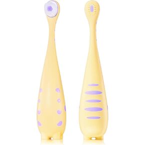 Toothbrush for Toddlers 1-3,Infant to Toddler Training Tooth Brush,Extra Soft Baby Toothbrushes Cleans Baby Sensitive Teeth Non-Slip Grip, Cute Dinosaur Kids Toothbrush for Boys Girls 2 Pack