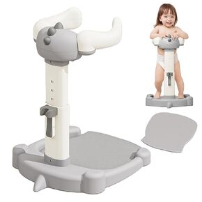 Baby Shower Stand Bath Support Anti-Pinch Adjustable Height and Armrest Shower Tower with Anti-Slip Mat for Toddler Standing Up Themselves, Ideal Gift for Infants 6+ Months (Green)