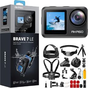 AKASO Brave 7 LE Action Camera and 42 in 1 Action Camera Accessories Kit Bundle