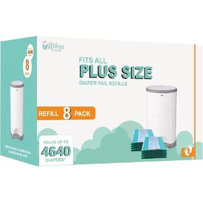 Refills Compatible with Dekor PLUS Diaper Pail,8 Pack Disposable Diaper Pail Refills, Reinforced Thickness Diaper Trash Bags, Holds up to 4640 Diapers,Tropical Fruit