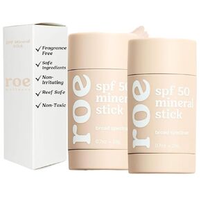Roe Wellness- Baby Sunscreen Stick SPF 50 Roll-on Stick Clean Ingredients Zinc Oxide | Face & Body UVA & UVB Protection For Toddlers, Newborns