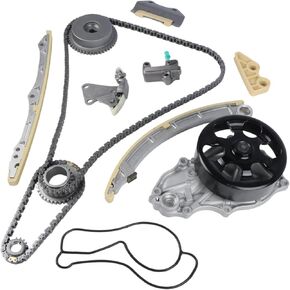 Engine Timing Chain Kit Water Pump Fit for Civic 2006-2011 2.0L 1998CC K20Z3 Automotive Replacement Timing Part Sets Replace TS21136 G56331 G56332 with Tensioners Sprockets, Guide Rail