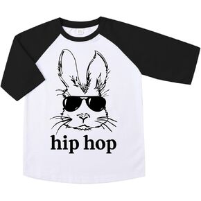 طفل عيد الفصح يوم القمصان بويز فتيات راجلان كم 3/4 أحواض حفارة TRACK THERT BUNNY EGGS TEE TOP 2-7 سنوات in Kuwait