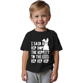 Easter Shirts for Toddler Baby Boys Funny I Said A Hip Hop Bunny Print T-Shirts Rabbit Short Sleeve Summer Tee Tops