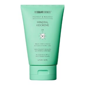 Mdsolarsciences Mineral Kidcreme SPF 50 - واقي من الشمس اللطيف المقاوم للمياه للأطفال - حماية طيف عريضة من طيف الوجه والجسم - أكسيد الزنك الخالي من العطور ، 3.4 أوقية