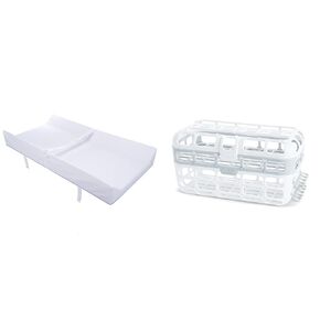 Munchkin® Secure GripTM Contoured Baby Diaper Changing Pad, 16" x 31" & High Capacity Dishwasher Basket, 1 Pack