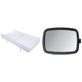 Munchkin® Secure GripTM 16" x 31" Contoured Baby Diaper Changing Pad Bundle with Brica® 360° Pivot 11.25" x 8" Baby Car Mirror