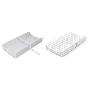 Summer Infant Contoured Changing Pad, 16 x 32 – Comfortable & Secure, with Security Strap & Ultra Plush Changing Pad Cover, Chevron