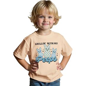 CM C & M Wodro Toddler Baby Boy Chillin 'مع Peaps T-Shirt Kid Funny Easter Bunny Print Tees Shirt Shirt in Saudi Arabia