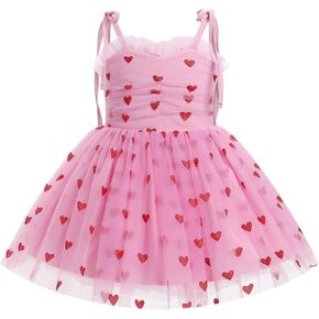 IBTOM CASTLE Baby Girls Tutu Dress Strawberry/Heart/Daisy Tulle Party Dress First Birthday Photoshoot Cake Smash Outfit