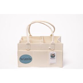 BLISS & NEST CO. Baby Organizer Nursery Storage Diaper Bag, Car Caddy, Customizable Gift, Newborn Essentials, Parenting Helper, Multi-Functional Storage, Baby Shower Present, (White, Large)