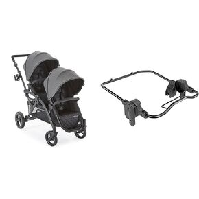 Contours Options Elite V2 Convertible Tandem Double Infant and Toddler Stroller Bundle with Infant Car Seat Adapter for Graco SnugRide Car Seats