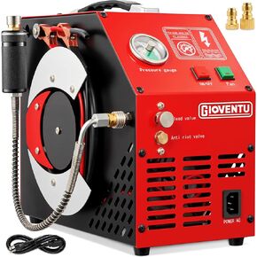 PCP Air Compressor, 4500PSI/30MPa Portable High Pressure Pump, 350W Motor with Auto-Shutoff, Oil-Free Dry Air, Dual Power 12V/110V, for PCP Air Rifles, Scuba Tanks, Paintball Guns