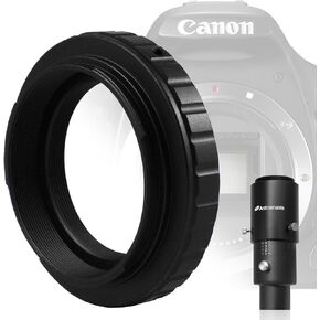 Astromania Variable Projection Adapter 1.25" Extension Tube Kit - Bundle with - Canon EOS DSLR/SLR Camera T-Ring Adapter