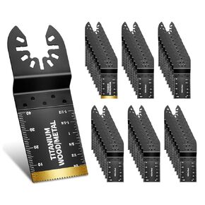 20PCS Oscillating Tool Blades, Professional Universal Titanium Oscillating Saw Blades Multitool Blades Kits for Wood Plastics Metal, Compatible with Dewalt Ryobi Fein Milwaukee Rockwell Makita