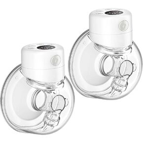 Breast Pump, Hands Free Breast Pump with 2 Modes, 9 Levels, LCD Display, Memory Function 24mm Flange,2 Pack