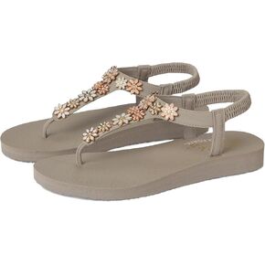 Skechers Women's Meditation-Happy Daisies Flip-Flop