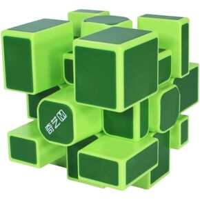 Qiyi Magnetic Mirror Cube 3x3x3 Speed Cube Magnets stickerless 3x3 Mirror Blocks Cube Different Shapes Cube with Titles (Blue) in Kuwait