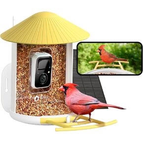 NETVUE by Birdfy Smart Bird Feeder with Camera, Bird Watching Camera, Auto Capture Bird Videos & Motion Detection, Wireless Camera Ideal Present for Bird Lover (Solar Blue)