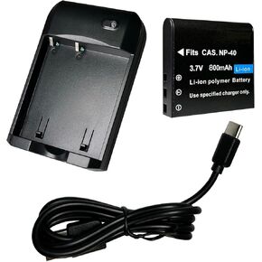NP-40 Battery Charger, Digital Camera Battery Charger with CAS. NP-40 3.7V 800mAh Li-ion Rechargeable Battery