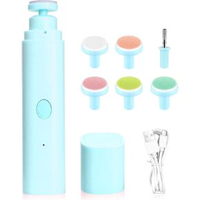Baby Nail Trimmer Electric, Rechargeable Baby Nail Clippers, Baby Nail File Manicure Set with 6 Grinding Heads for Toddler, Newborn (Pink)