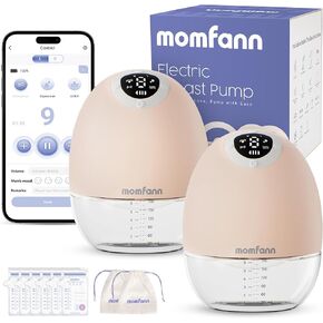 Breast Pump Wearable, Hands-Free APP Control Electric Portable Breastfeeding Pump with Efficient Milk Output, Leak-Proof Design, Discreet, Quieter, 3 Modes 9 Levels, Purple