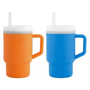 Infantino My 1st Tumbler – Adorable Miniature Tumblers with Leak-Resistant Straw and Toddler-Friendly Handle, Encourages Hydration, Easy to Clean, 9 fl. oz, 2 Pack, Lilac & Ocean