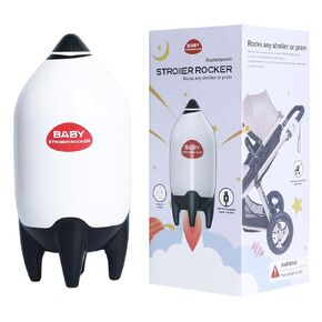 Baby Stroller Rocker, Portable Gently Rocks Rechargeable Baby Sleep Aid, Fits All Strollers Cribs Prams (White)