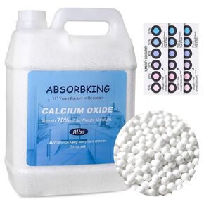 Desiccant Beads, 8 LBS Desiccant Calcium Oxide Beads, Desiccant Dehumidifier, Moisture Absorber Refill for 3D Filament, Air Compressor, Closet, Laundry