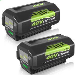 2-Pack 6000mAh 40V Replacement for Ryobi 40V Battery Compatible with Ryobi 40 Volt Battery OP4040 OP4026 OP4050 OP40201 OP40601 Cordless Power Tool (Green)