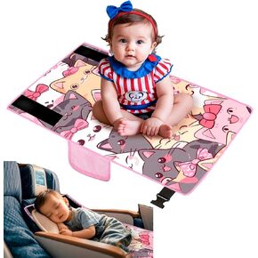 Toddler Airplane Bed for Toddler - 30×17in, Cute Cartoon Airplane Seat Extender for Kids, Portable Travel Bed for Airplane, Travel Essentials for Kids, Baby Travel Footrest for Plane Flying for 1-3