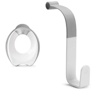 Munchkin® Grip™ Potty Training Seat, Gray - 12"L x 3"W & Hooked™ Potty Ring Storage Hook, Grey
