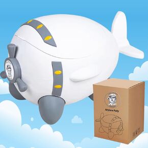 airplane. Potty training seat. Features: anti-slip stool, splash guard, soft cushion seat, kids training aid, boys & girls. Toddlers easily step on the toddler potty training toilet.