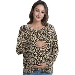 Womens Maternity Shirt-Viscose Made from Bamboo, Long Sleeve Pregnancy Tee Tops Maternity Clothes