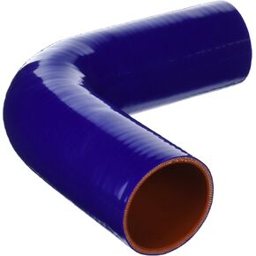 HPS HTSEC90-250-BLK Silicone High Temperature 4-ply Reinforced 90 degree Elbow Coupler Hose, 55 PSI Maximum Pressure, 4" Leg Length on each side, 2-1/2" ID, Black