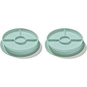 OXO Tot Stick and Stay Suction Divided Plate - Opal (Pack of 2)