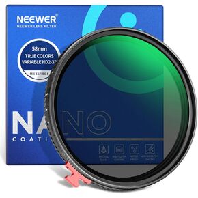 NEEWER 72mm True Colors Variable ND Filter ND2-32 (1-5 Stops) Limited Neutral Density Filter with Putter, Multi Coated HD Optical Glass/No X Cross/Aluminum Frame/Water/Scratch/Fingerprint Resistant