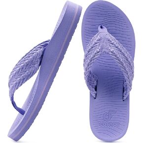 COFACE Womens Orthopedic Flip Flops Comfortable Orthotic Sandals Cushion Recovery Plantar Fasciitis Walking Slip On Ladies Flip Flops for Woman Size 5-11