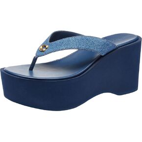 Coach Women's Denim Sculpted C Platform Flip Flop