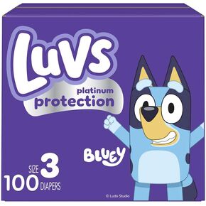 Luvs Diapers - Size 3, 100 Count, Bluey Platinum Protection Baby Diaper