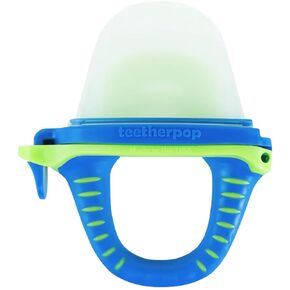 Teetherpop Fillable Silicone Teether for Babies – Breastmilk Popsicle Molds for Teething with Spill-Proof Sippy Slits – Freezable Baby Teethers for Liquids & Purées - Cool Teething Relief (PinkLimon)