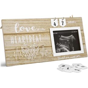 Baby Sonogram Picture Frame with Countdown Weeks,4 X 3 inch Ultrasound Picture Frames for Baby Reveal Ideas for Husband, Pregnancy Announcements Gifts for Expecting Parents