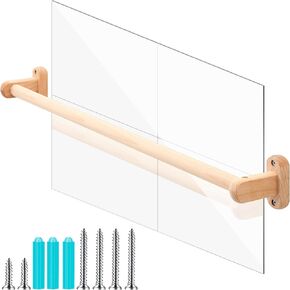 Juexica Montessori Mirror with Bar, Wooden Baby Pull up Bar Safety Mirror Set Infant Coordination Baby Standing Early Learning to Walk Mirror Wall Mounted Climbing Toy for Daycare(15.75 x 19.69 Inch)